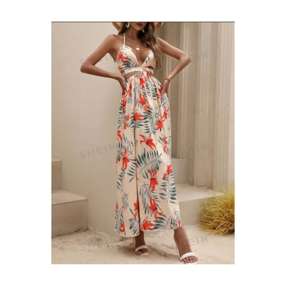 Halter Sundress with Side and Back Cut-Out and Front Slit EXTRA LARGE NIB - Picture 4 of 10